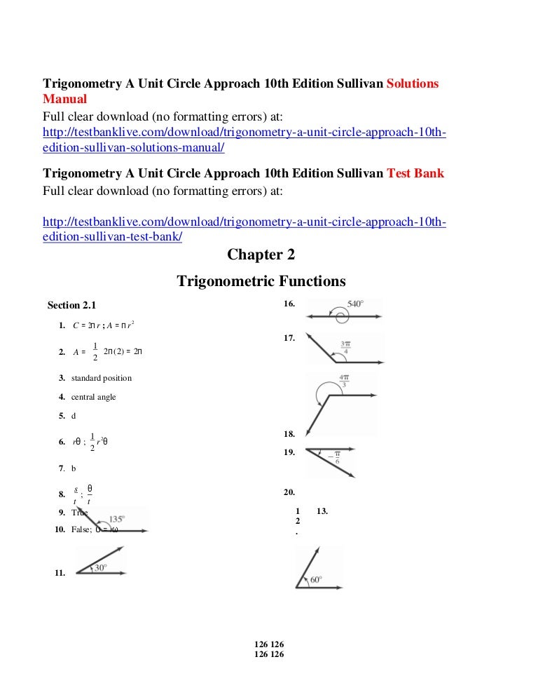 Trigonometry: A Unit Circle Approach (9th Edition)
